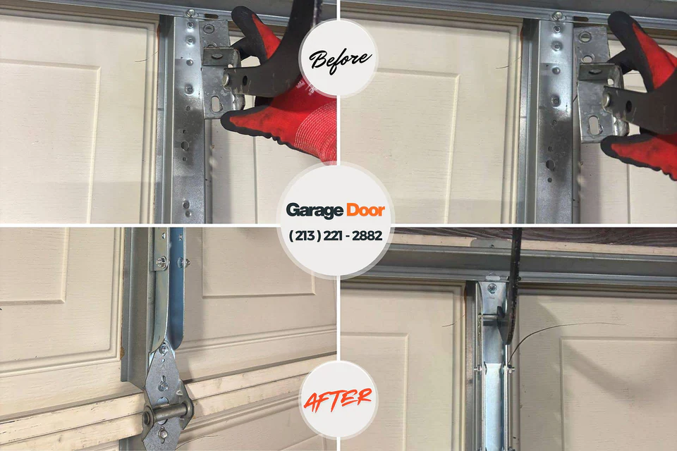 Before and after: garage door repair Oshkosh, WI